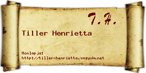 Tiller Henrietta névjegykártya