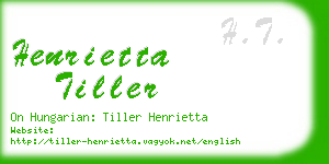 henrietta tiller business card